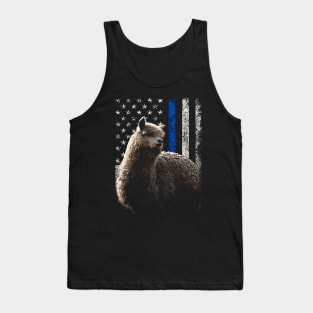 Llama American Flag Tee for Admirers of Andean Elegance Tank Top